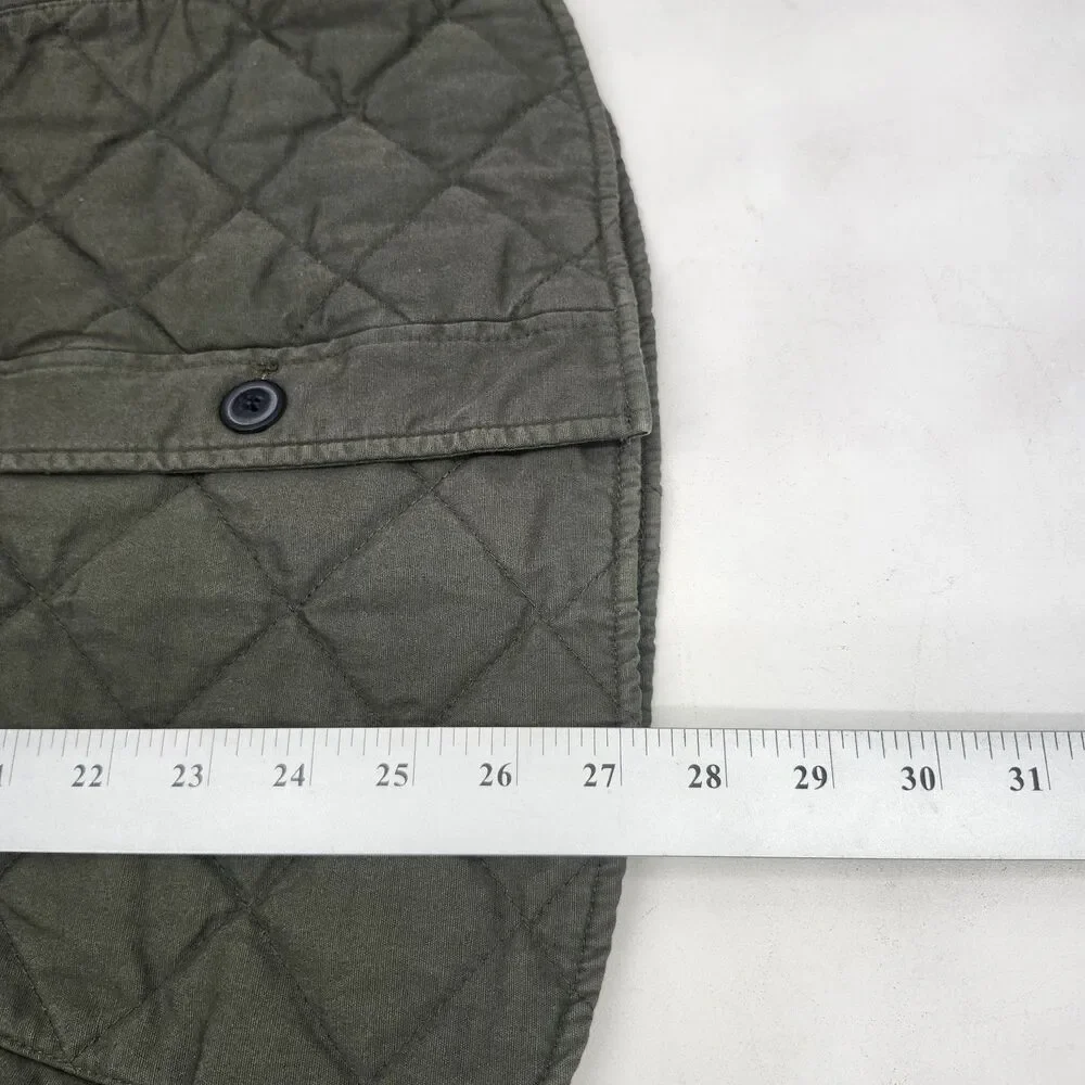 Levis Diamond Quilted Shirt Jacket Mens Medium Green Zip Button Gorpcore Utility